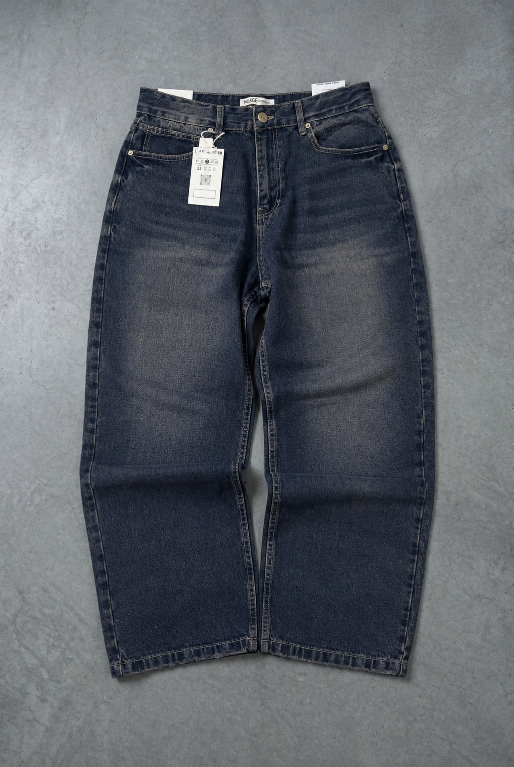 Skater Fit Baggy Jean Bleu Foncé Délavé