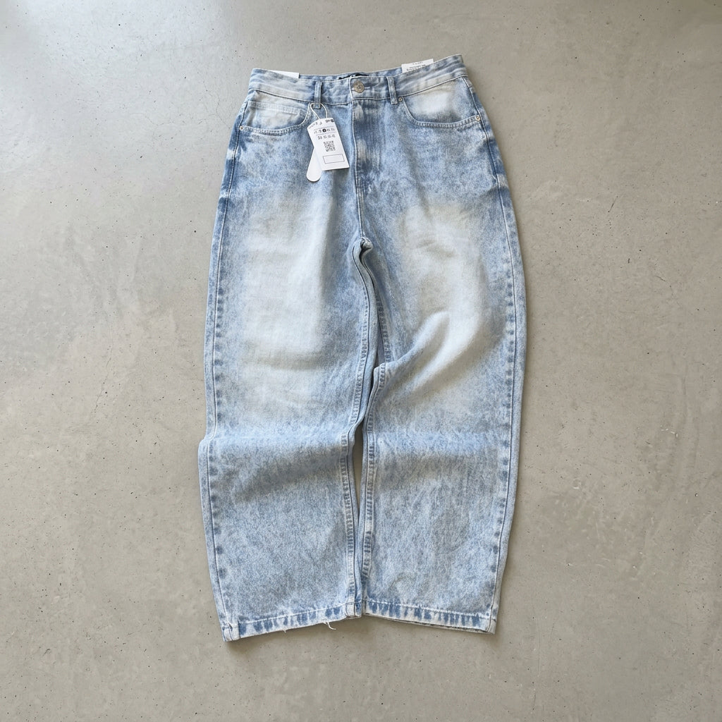 Skater Fit Baggy Jean Délavé